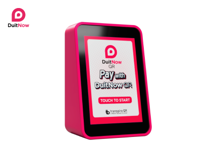 TQR DuitNow QR payment terminal for self service coin operated laundromat